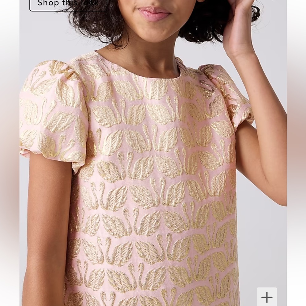Girls' jacquard swan dress. J crew - Picture 2 of 7